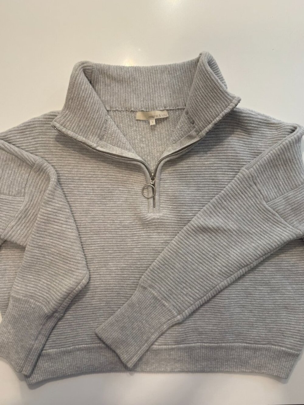 Monk & Lou - Grey Half Zip Sweater